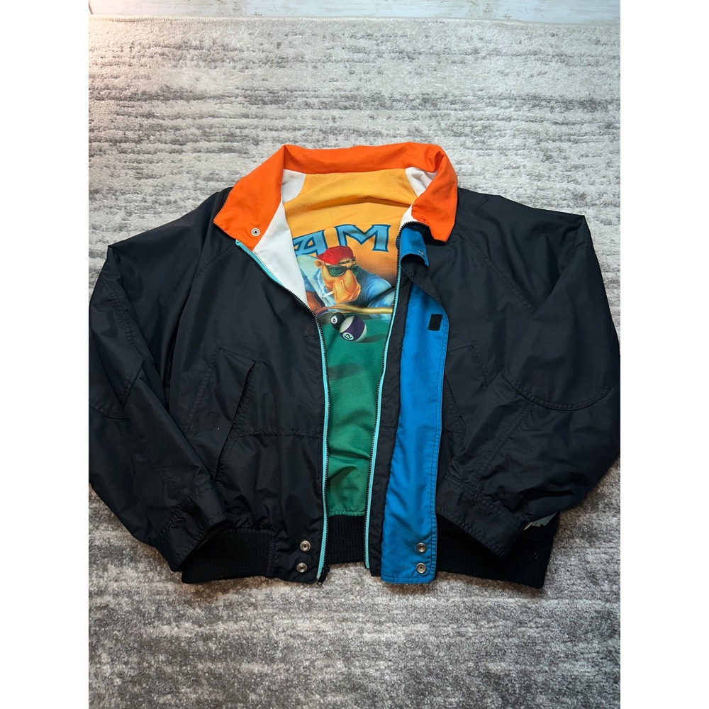 Camel Bomber Jacket Men Large Black Joe Camel Pool Billiards Vintage 1992